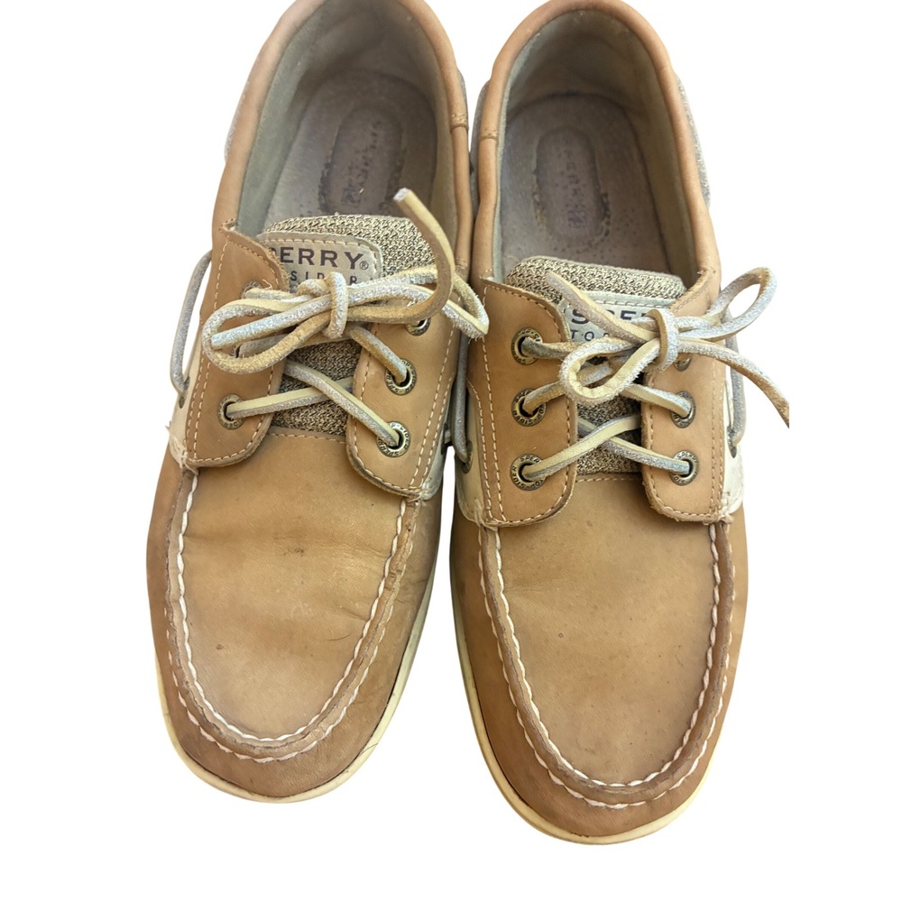 Sperry Top-Sider Womens 9M Tan Leather Boat Shoes STS90466 Vintage Nautical